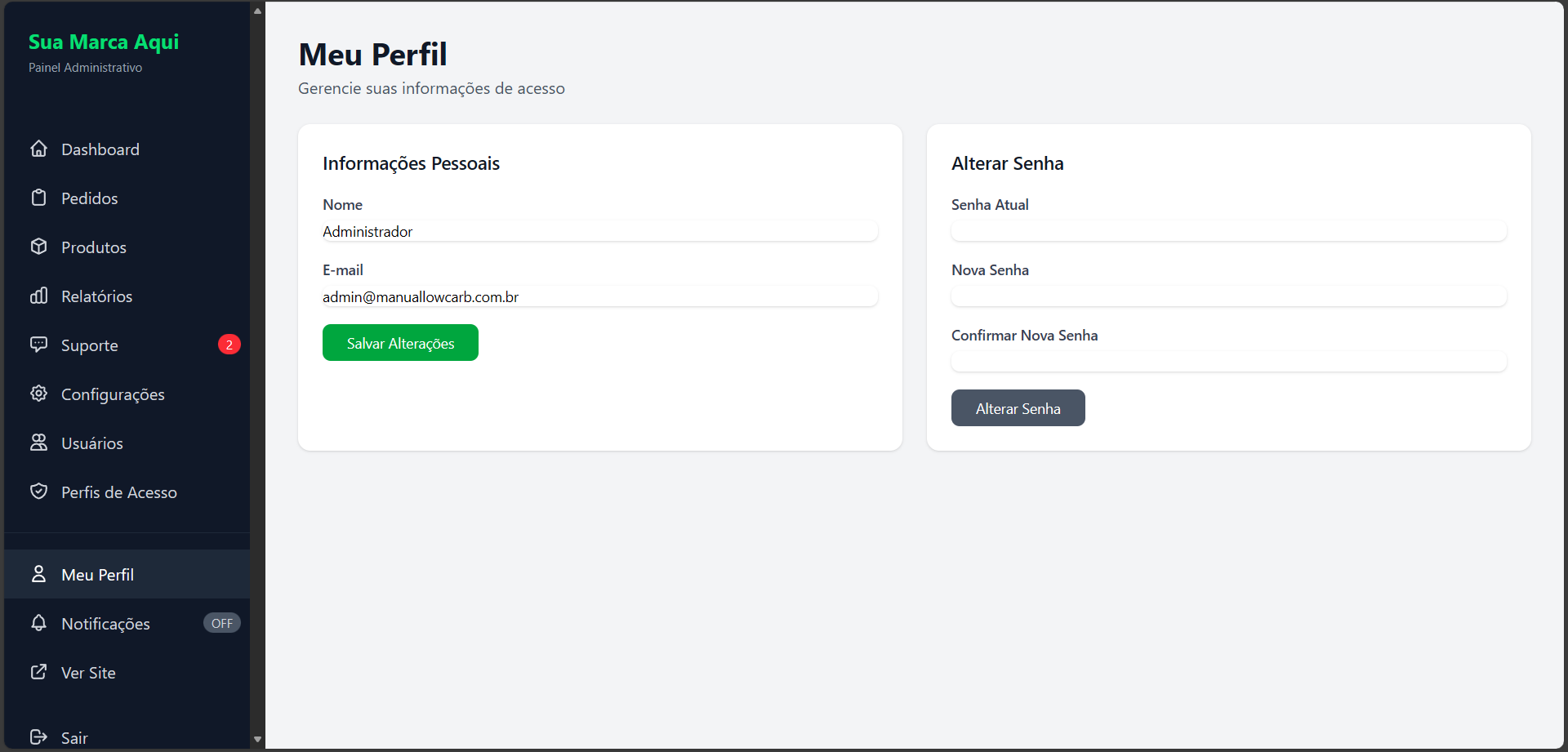 Meu Perfil - Desktop